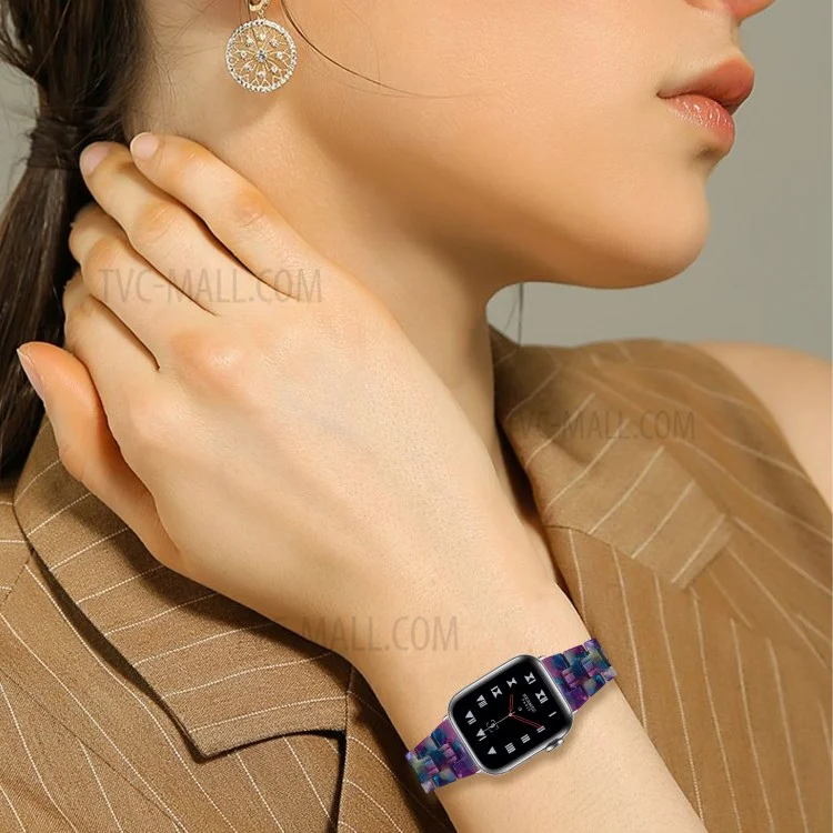 Banda de Relógio de Resina de Reposição para Apple Watch Series 10 42mm / 9 8 7 41mm / 6 5 4 SE SE (2022) SE (2023) 40mm / 3 2 1 38mm - - Roxo Verde
