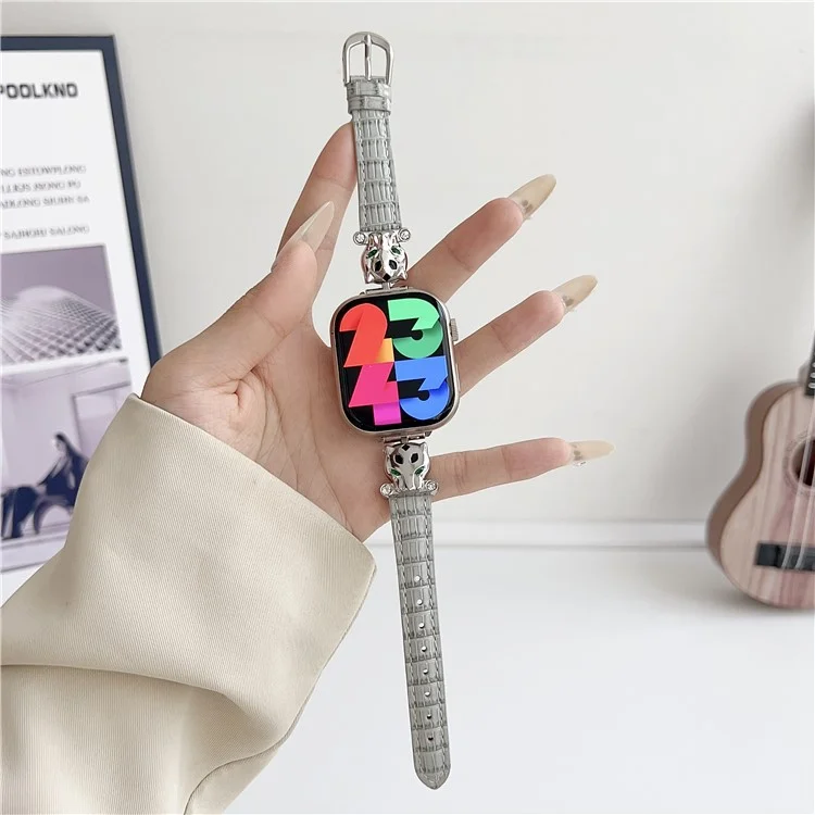 Per Apple Watch Series 10 46mm / Ultra 2 Ultra 49mm / 9 8 7 45mm / SE (2023) SE (2022) SE 6 5 4 44mm / 3 2 1 42mm Watchband - Silver / Grey