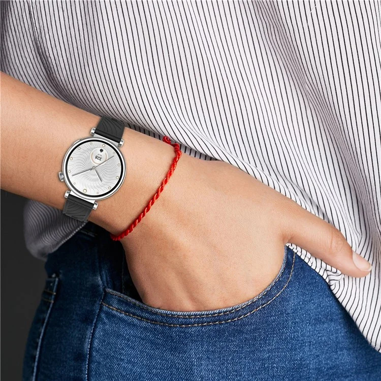 Pour Huawei Watch GT 5 Pro 46mm / GT 5 46mm / GT 4 46mm Remplacement Bracelet 22mm Texture Silicone Bande de Montre - Noir