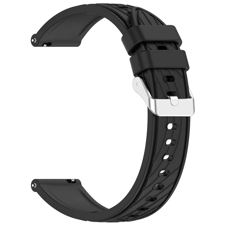 Para Huawei Watch GT 5 Pro 42mm / GT 5 41mm / GT 4 41mm Pulseira de Relógio 18mm Banda de Silicone Texturizada - Preta