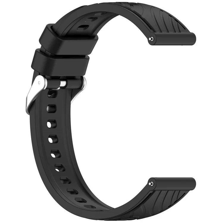 Para Huawei Watch GT 5 Pro 42mm / GT 5 41mm / GT 4 41mm Pulseira de Relógio 18mm Banda de Silicone Texturizada - Preta