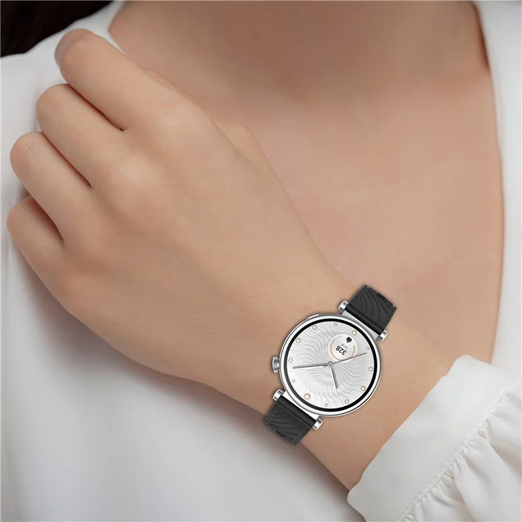 Para Huawei Watch GT 5 Pro 42mm / GT 5 41mm / GT 4 41mm Pulseira de Relógio 18mm Banda de Silicone Texturizada - Preta