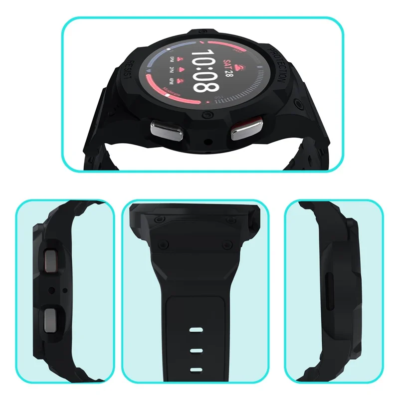 Per Samsung Galaxy Watch7 / 6 / 5 / 4 40mm TPU Watch Band+Case Cover Integrated Design - Nero