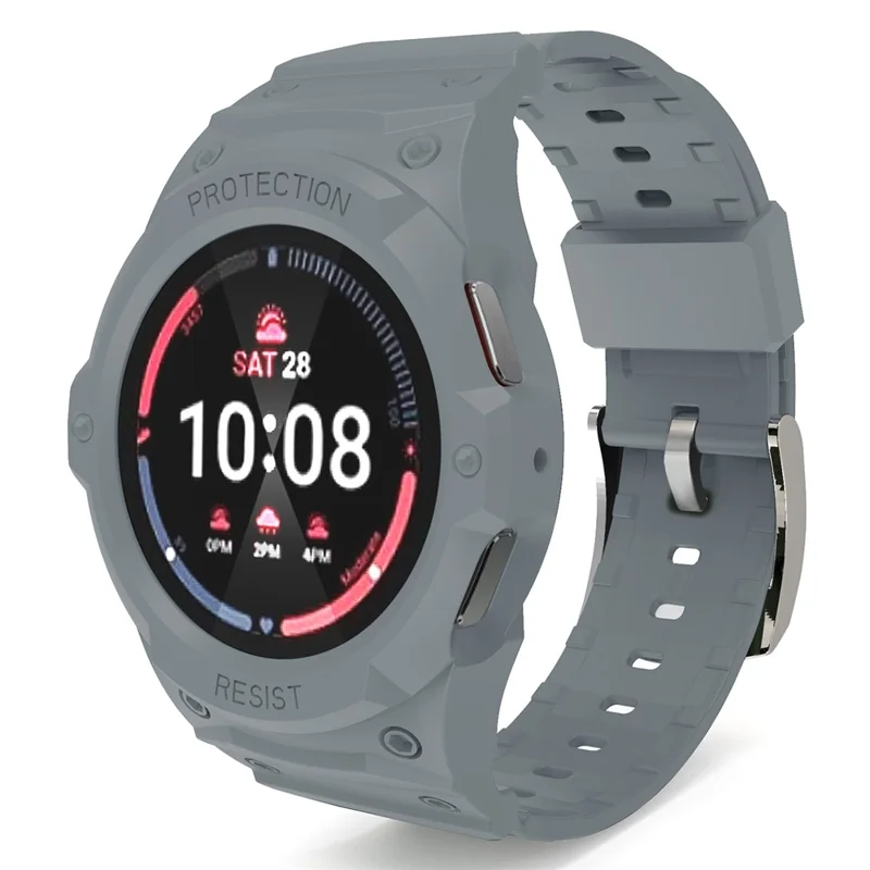 For Samsung Galaxy Watch7 / 6 / 5 / 4 40mm TPU Watch Band+Case Cover Integrated Design - Light Grey