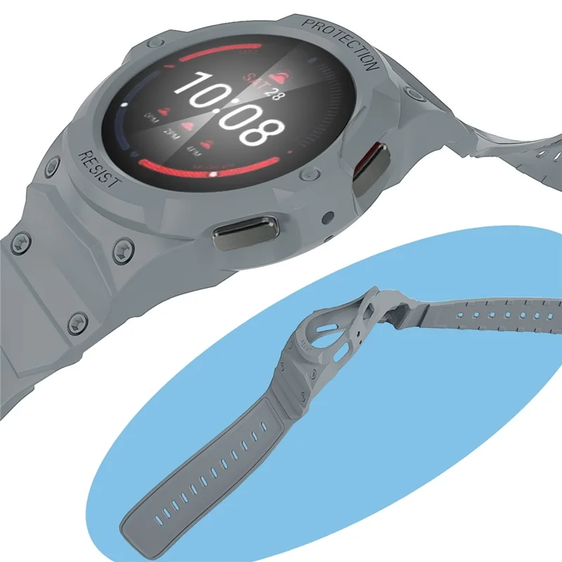 For Samsung Galaxy Watch7 / 6 / 5 / 4 40mm TPU Watch Band+Case Cover Integrated Design - Light Grey