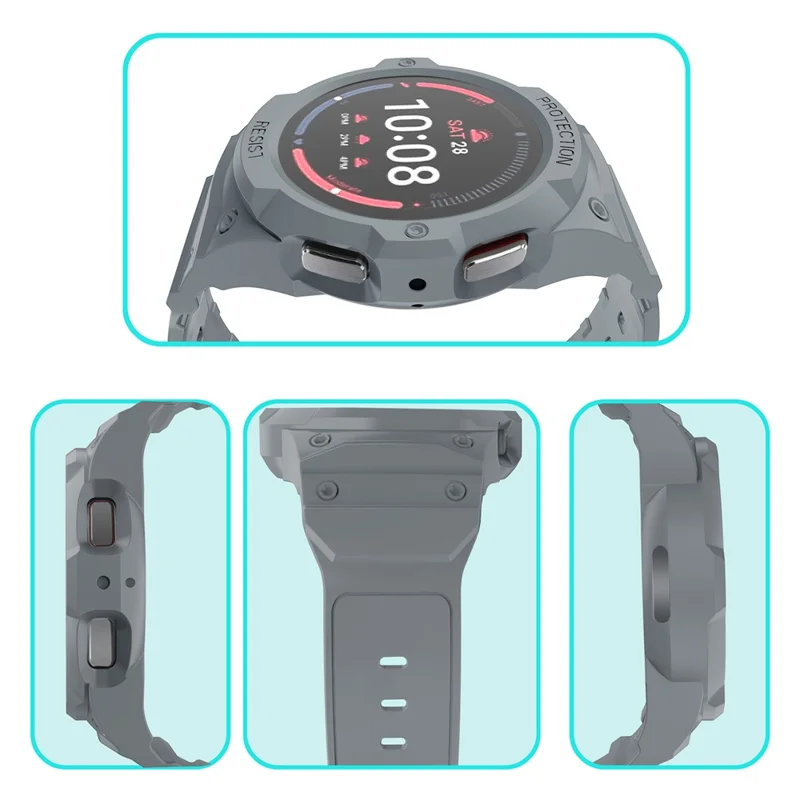 For Samsung Galaxy Watch7 / 6 / 5 / 4 40mm TPU Watch Band+Case Cover Integrated Design - Light Grey