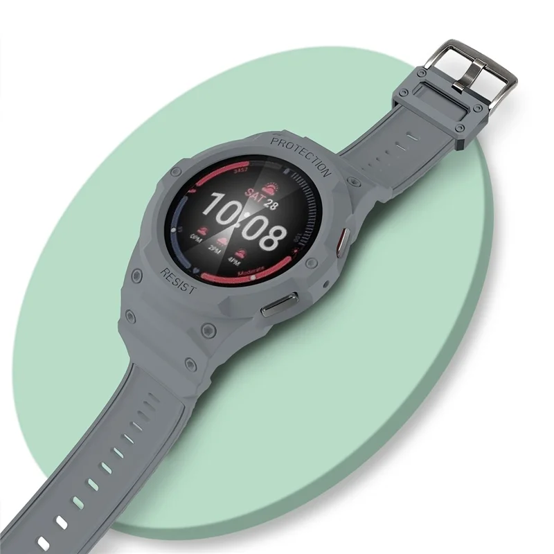 For Samsung Galaxy Watch7 / 6 / 5 / 4 40mm TPU Watch Band+Case Cover Integrated Design - Light Grey