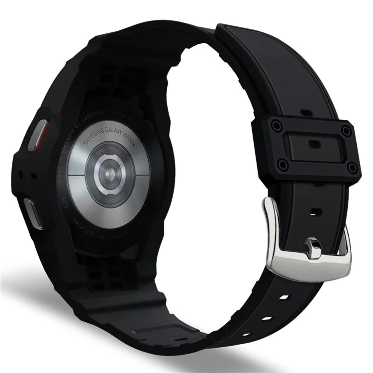 Pour Samsung Galaxy Watch7 / 6 / 5 / 4 44mm TPU Bande de Montre+Boîtier Intégré - Noir