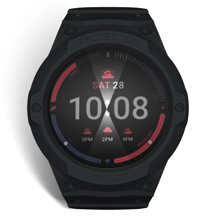 Pour Samsung Galaxy Watch7 / 6 / 5 / 4 44mm TPU Bande de Montre+Boîtier Intégré - Noir