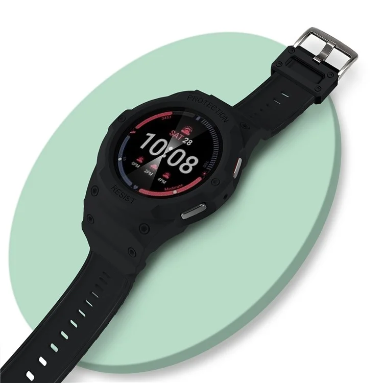 Pour Samsung Galaxy Watch7 / 6 / 5 / 4 44mm TPU Bande de Montre+Boîtier Intégré - Noir
