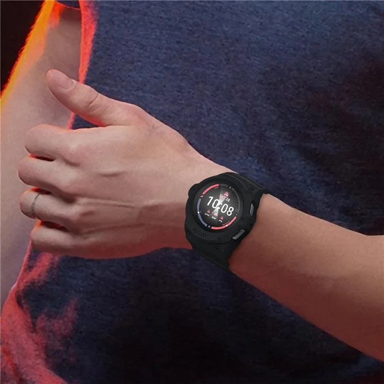 Pour Samsung Galaxy Watch7 / 6 / 5 / 4 44mm TPU Bande de Montre+Boîtier Intégré - Noir