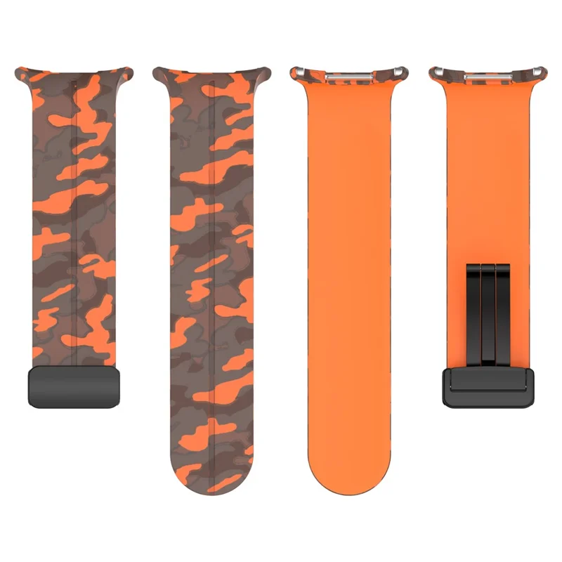 For Samsung Galaxy Watch Ultra 47mm Watch Band Camouflage Pattern Silicone Strap with Magnetic Buckle - Light Grey