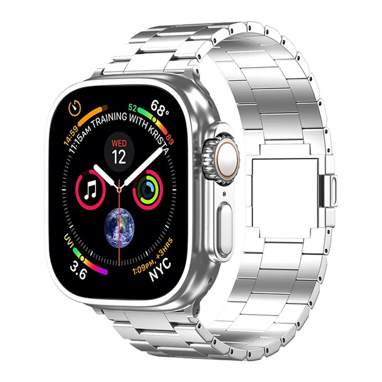Bracelet pour Apple Watch Series 10 46mm / Ultra 2 / Ultra 49mm / 9 8 7 45mm / SE (2023) SE (2022) SE 6 5 4 44mm / 3 2 1 42mm Bande en Alliage de Titane - Argent