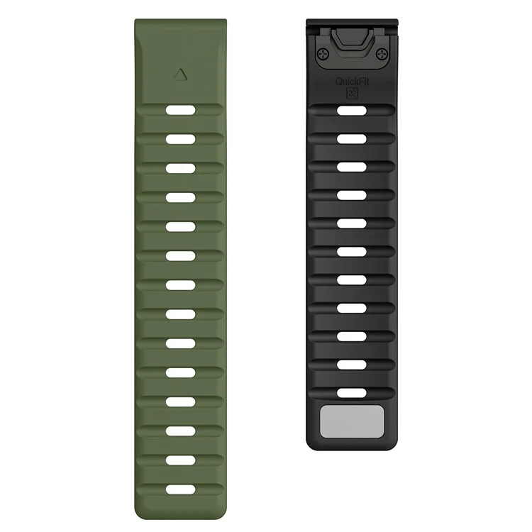 Silicone Strap for Garmin Fenix 8 51mm / Enduro 3 / Enduro 2 26mm Quick Release Magnetic Watch Band - Army Green+Black
