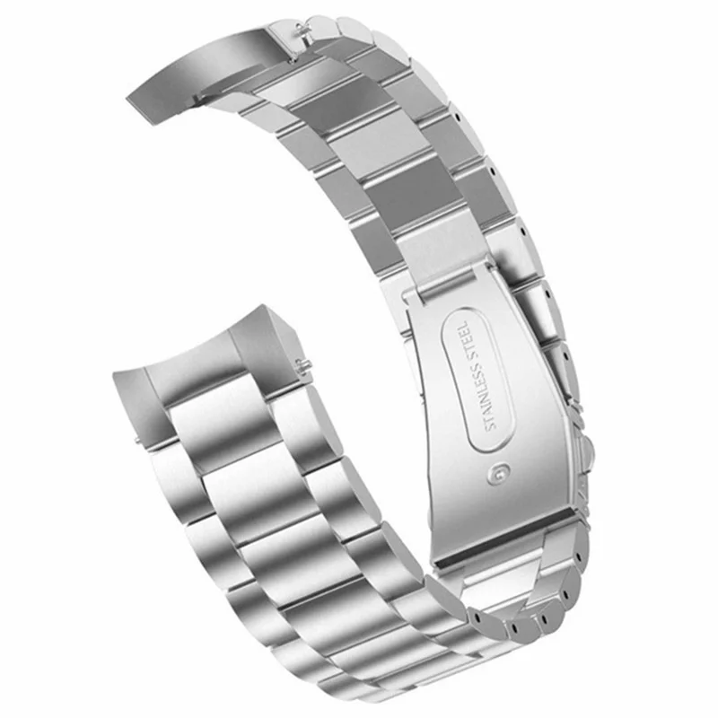 Para Huawei Watch GT 5 46mm Banda de Relógio Três Contas Pulseira de Aço Inoxidável de Substituição - Prata