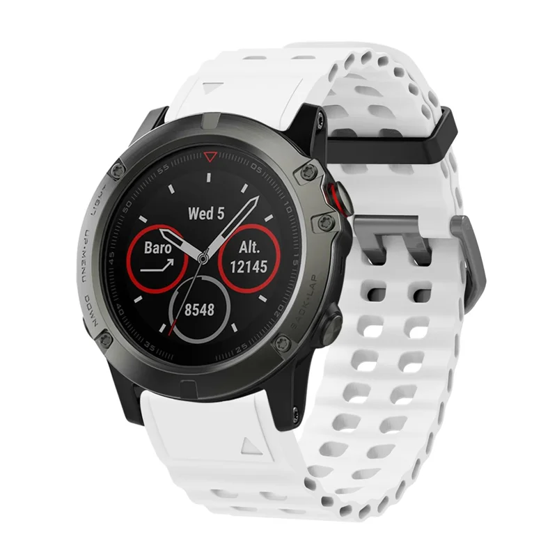 26mm Silicone Strap for Garmin Fenix 8 51mm / Enduro 3 / Enduro 2 Quick Release Ocean Watch Band - White