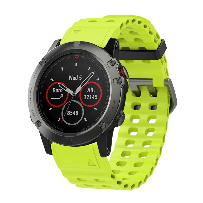 26mm Silicone Strap for Garmin Fenix 8 51mm / Enduro 3 / Enduro 2 Quick Release Ocean Watch Band - Green