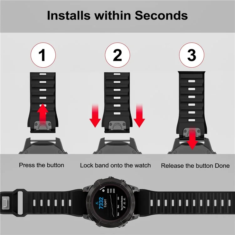 26 mm Silikon-Armband für Garmin Fenix 8 51 mm / Enduro 3 / Enduro 2 Quick Release Uhrenarmband - Army Green