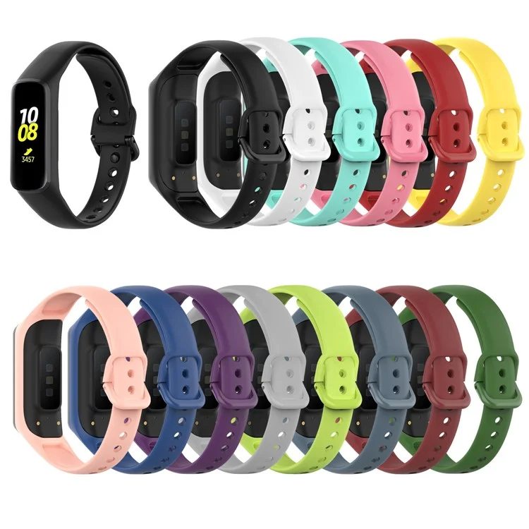 Smart Watch Band Silicone Wrist Strap for Samsung Galaxy Fit2 - Black
