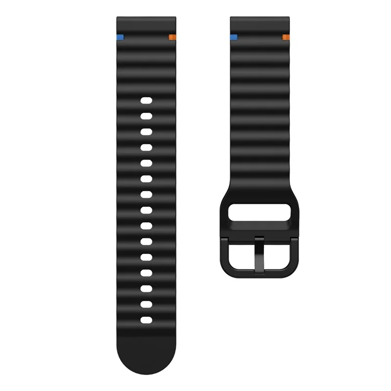 22mm Silicone Band for Xiaomi Watch S4 Sport / Redmi Watch 5 Active Wave Design Watch Strap - Black