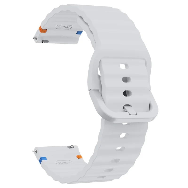 22mm Silicone Band for Xiaomi Watch S4 Sport / Redmi Watch 5 Active Wave Design Watch Strap - Light Grey