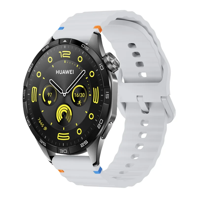 22mm Silicone Band for Xiaomi Watch S4 Sport / Redmi Watch 5 Active Wave Design Watch Strap - Light Grey