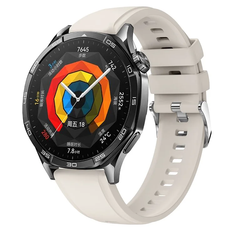 22mm Silicone Strap for Xiaomi Watch S4 Sport / Redmi Watch 5 Active Watch Band with Silver Buckle - Starlight