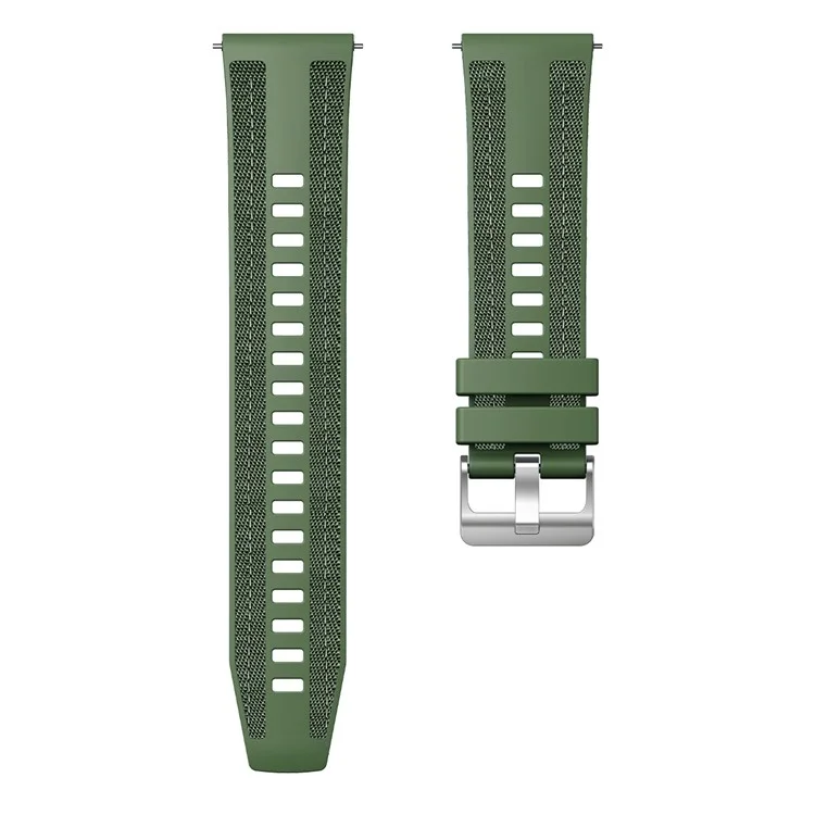 22mm Strap for Huawei Watch GT 5 Pro 46mm / GT 5 46mm / GT 4 46mm Universal Silicone+Nylon Watch Band - Green