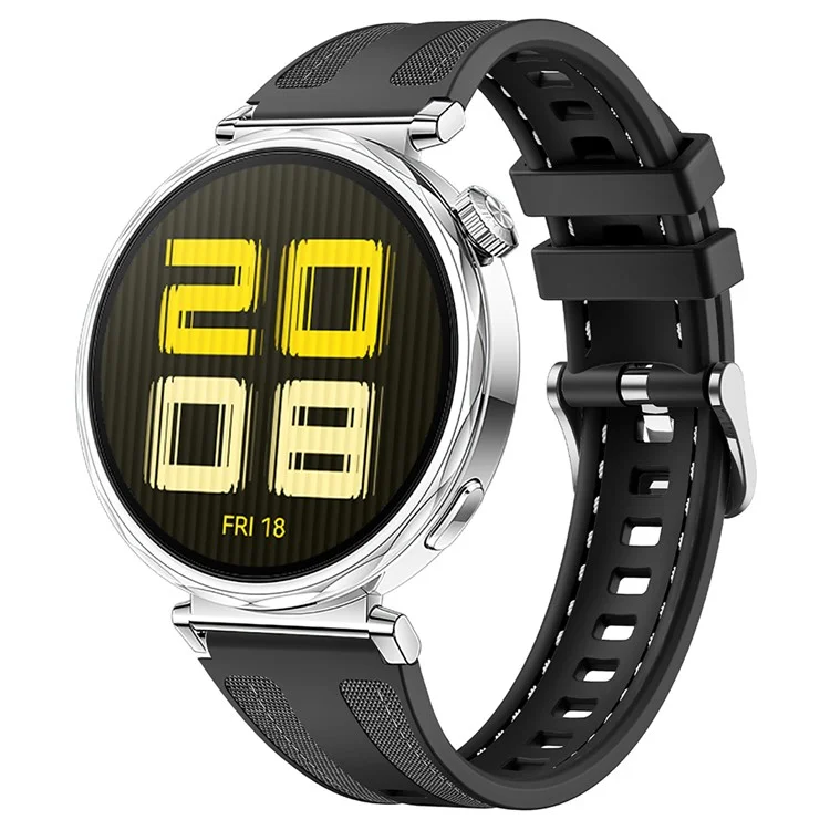 Cinturino da 18 mm per Huawei Watch GT 5 41 mm / GT 4 41 mm / Garmin Venu 3S Universale Cinturino in Silicone+Nylon - Nero