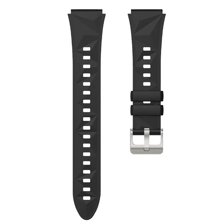 18-миллиметровый ремешок для Huawei Watch GT 5 41мм / GT 4 41мм / Garmin Venu 3S Ромбовидный узор Универсальный силиконовый ремешок для часов - Черный
