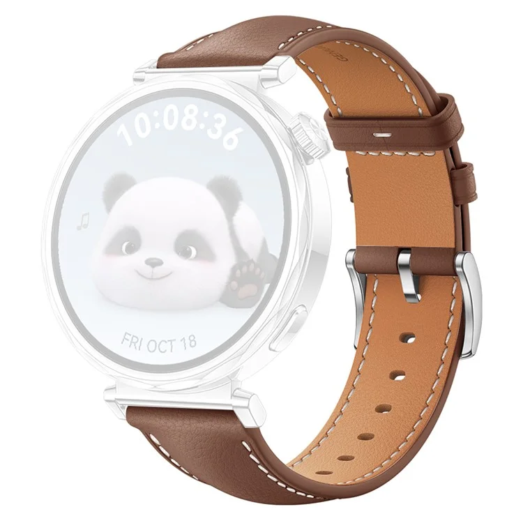 Für Huawei Watch GT 5 41mm / GT 4 41mm Ersatzband 18mm Echtes Kuhlederbandarmband - Braun