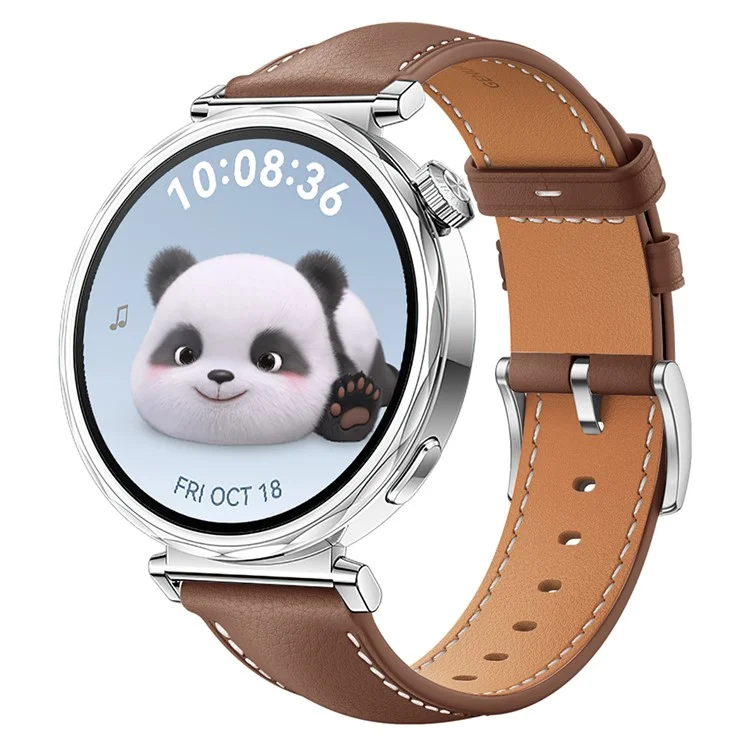Für Huawei Watch GT 5 41mm / GT 4 41mm Ersatzband 18mm Echtes Kuhlederbandarmband - Braun