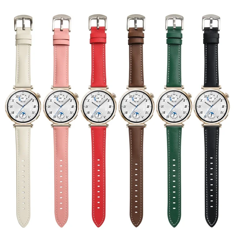 Für Huawei Watch GT 5 41mm / GT 4 41mm Ersatzband 18mm Echtes Kuhlederbandarmband - Braun