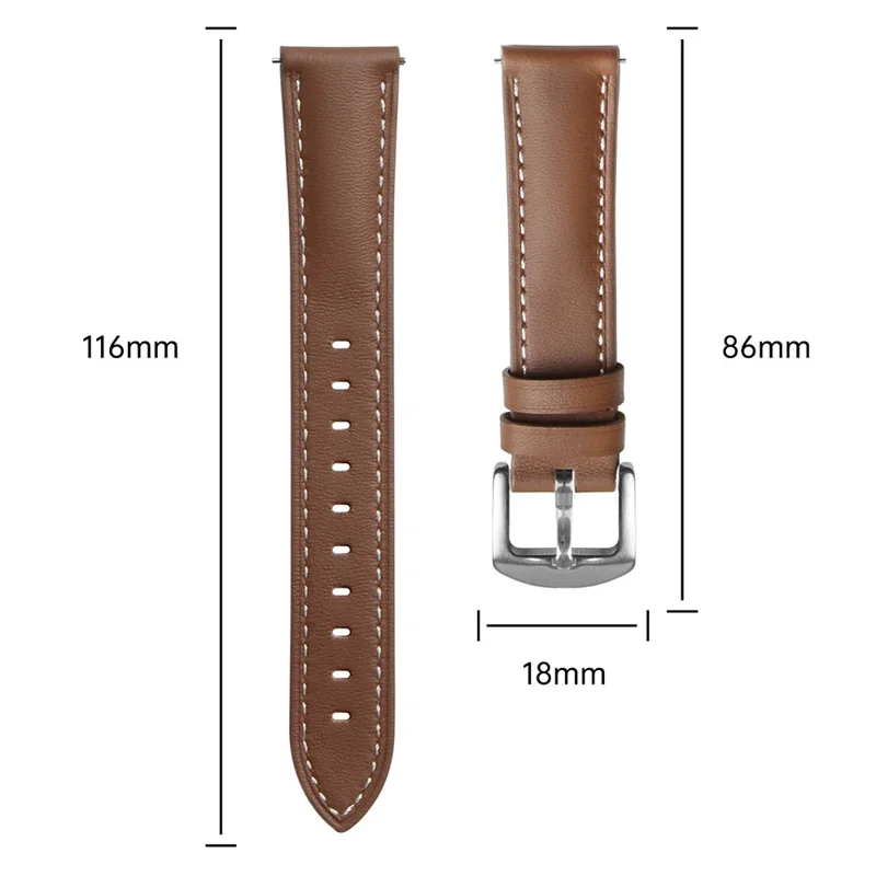 Para Huawei Watch GT 5 41mm / GT 4 41mm Reemplazo de Banda 18mm Cuero de Vaca Genuino - Verde