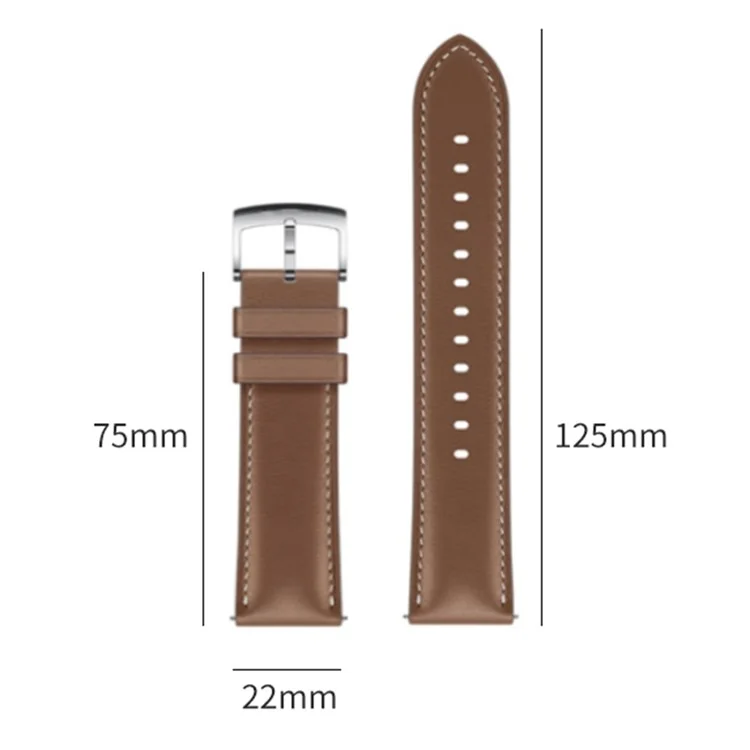 For Huawei Watch GT 5 46mm / GT 5 Pro 46mm / GT 4 46mm Replacement Band 22mm Genuine Cowhide Leather Watch Strap - Black