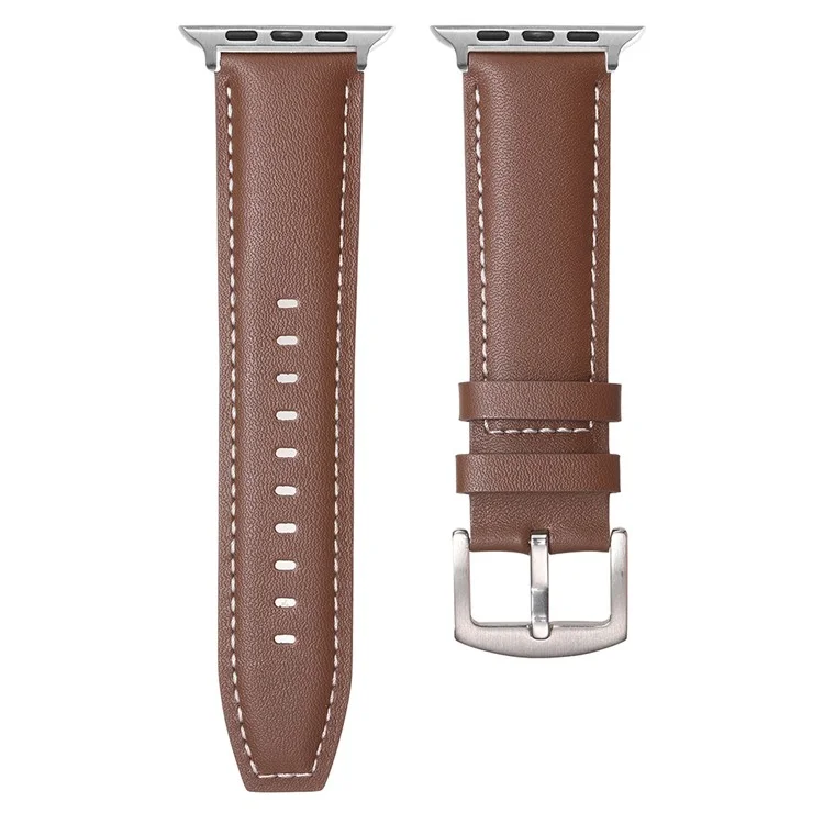 Strap for Apple Watch Series 10 42mm  /  9 8 7 41mm  /  SE (2023) SE (2022) SE 6 5 4 40mm  /  3 2 1 38mm Genuine Cow Leather Band - Dark Brown