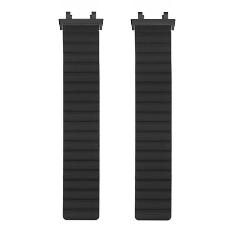 For Huami Amazfit T-Rex 3 Watch Band Adjustable Magnetic Silicone Wrist Strap with Connector - Black  /  Wine Red