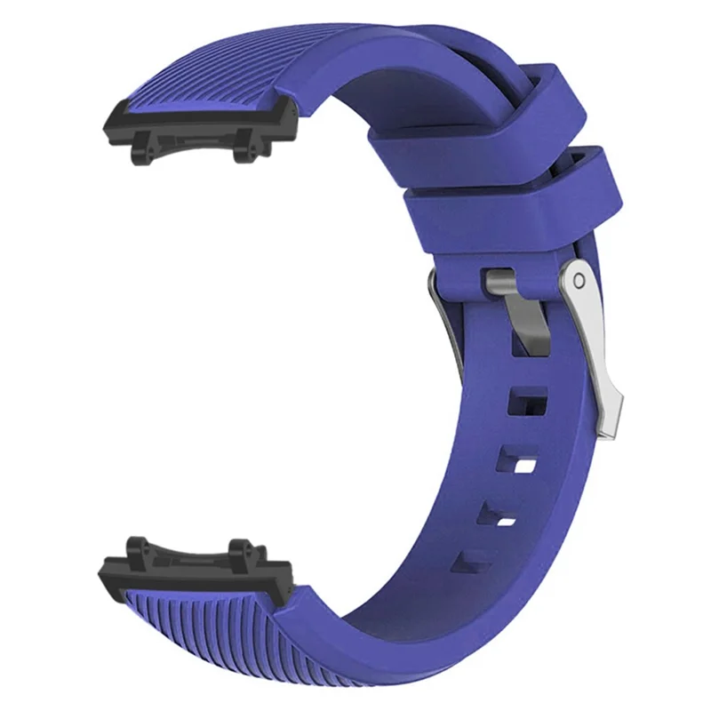 For Huami Amazfit T-Rex 3 Strap Twill Texture Soft Silicone Watch Band with Connector, Screwdriver - Purple