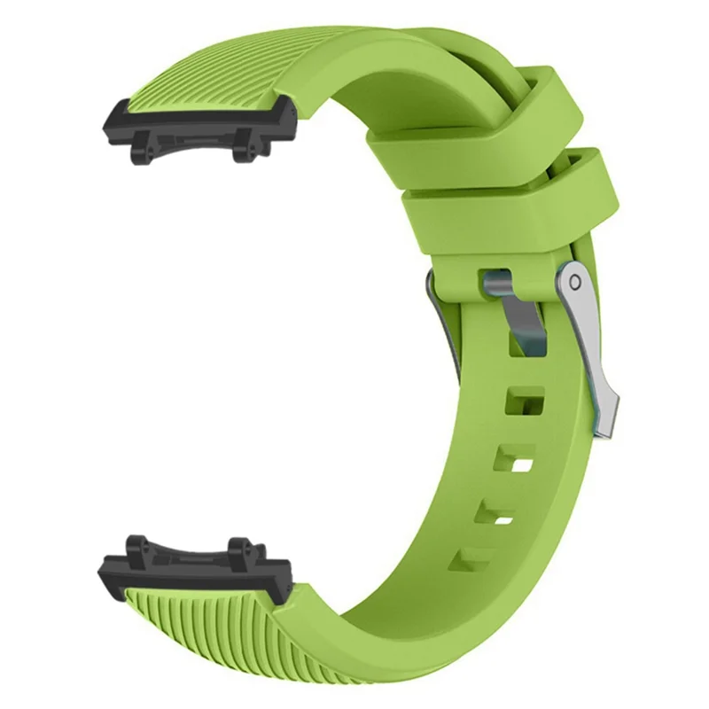 For Huami Amazfit T-Rex 3 Strap Twill Texture Soft Silicone Watch Band with Connector, Screwdriver - Fluorescent Green