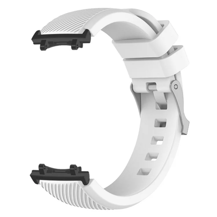 For Huami Amazfit T-Rex 3 Strap Twill Texture Soft Silicone Watch Band with Connector, Screwdriver - White