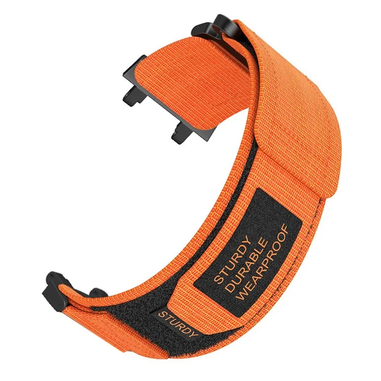 Para Huami Amazfit T-Rex 3 Outdoor Climbing Watch Strap Magic Tape Breathable Nylon Band with Connector - Orange