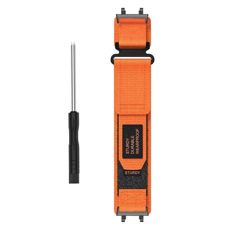 Para Huami Amazfit T-Rex 3 Outdoor Climbing Watch Strap Magic Tape Breathable Nylon Band with Connector - Orange
