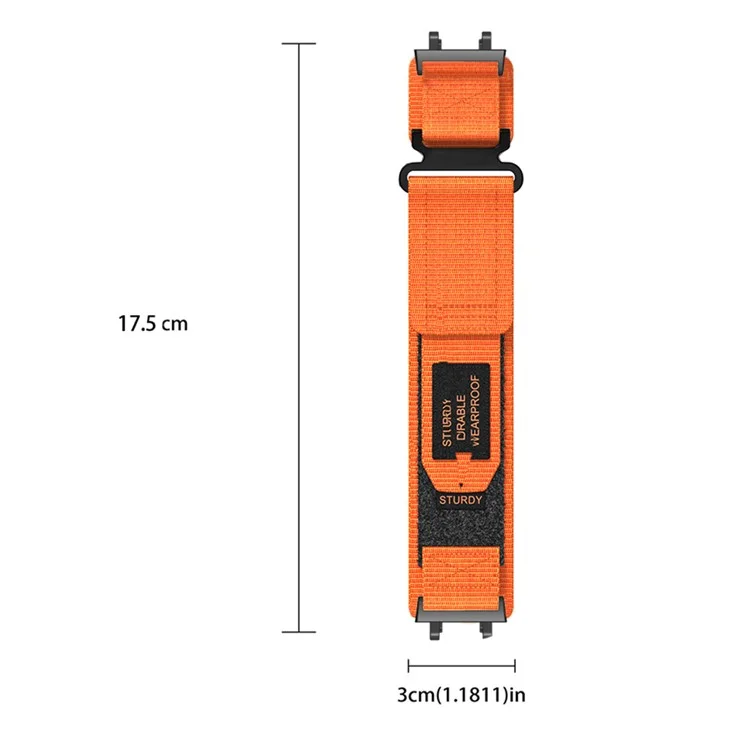 Para Huami Amazfit T-Rex 3 Outdoor Climbing Watch Strap Magic Tape Breathable Nylon Band with Connector - Orange