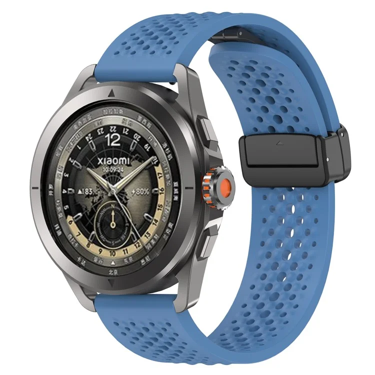 For Xiaomi Watch S4 Sport / Redmi Watch 5 Active Silicone Watch Band 22mm Replacement Strap with Folding Buckle - Blue