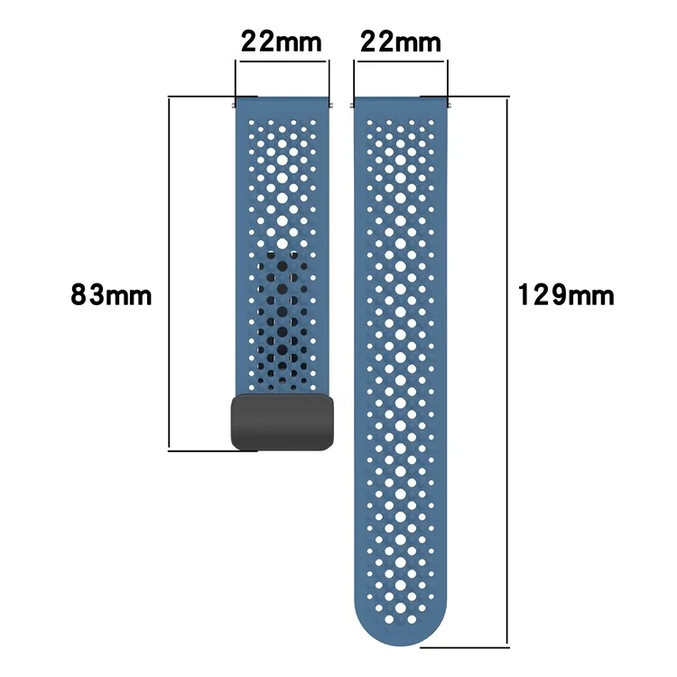 For Xiaomi Watch S4 Sport / Redmi Watch 5 Active Silicone Watch Band 22mm Replacement Strap with Folding Buckle - Blue