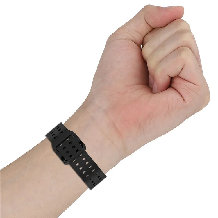 Per Samsung Galaxy Watch7 44mm / FE 40mm Cinturino di Ricambio in Silicone con Doppia Fibbia - Nero