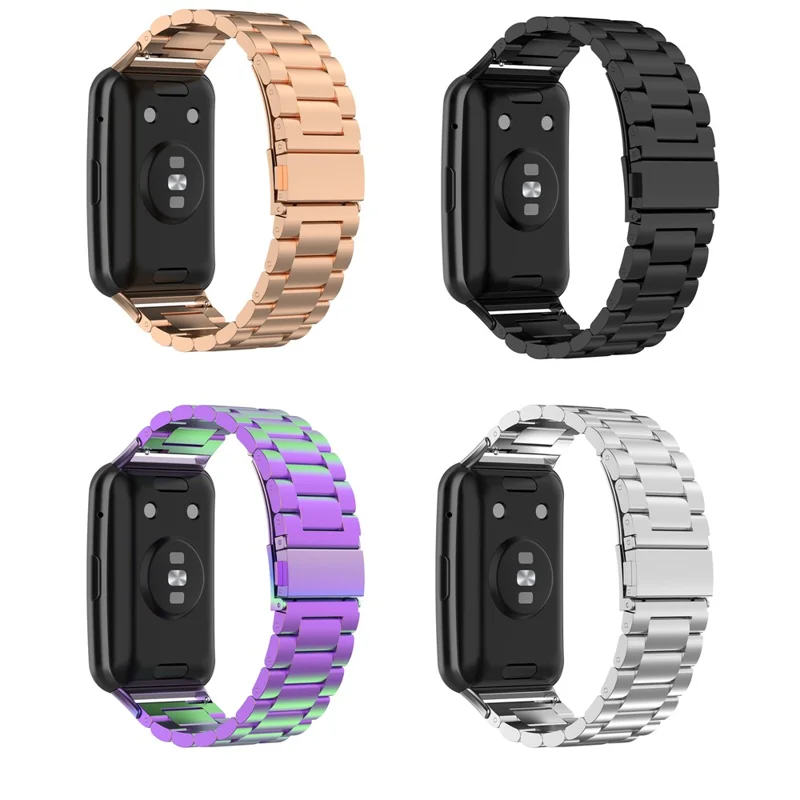 For Huawei Watch Fit Special Edition B39 / TIA-B09 / TIA-B19 Stainless Steel Watch Band Replacement Wrist Strap - Black