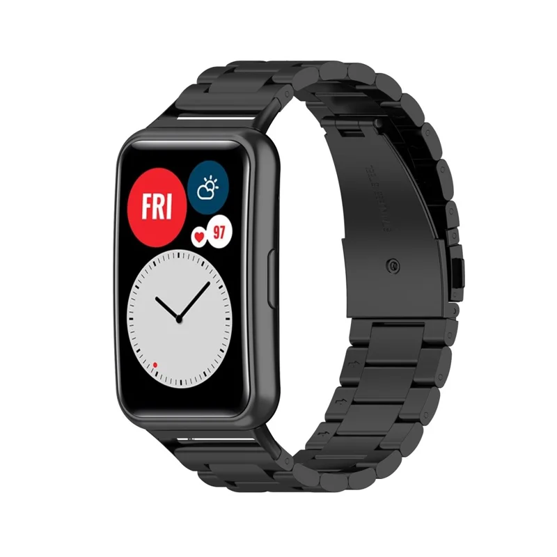 For Huawei Watch Fit Special Edition B39 / TIA-B09 / TIA-B19 Stainless Steel Watch Band Replacement Wrist Strap - Black