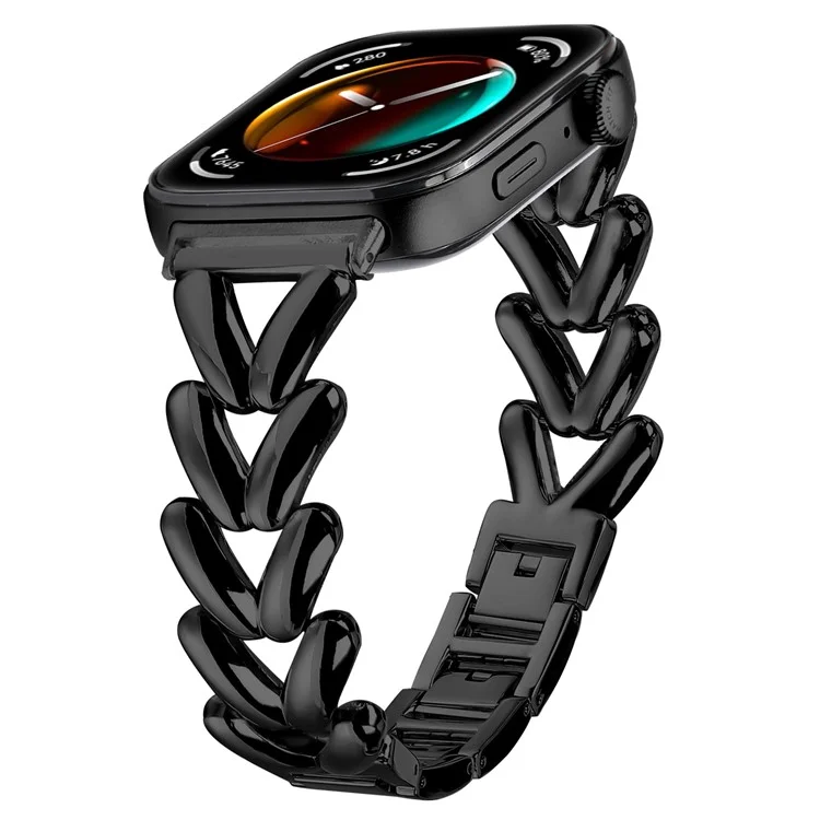 Armband aus Zinklegierung für Huawei Watch Fit 3 Twisted Metal Watch Strap Ersatz - Schwarz
