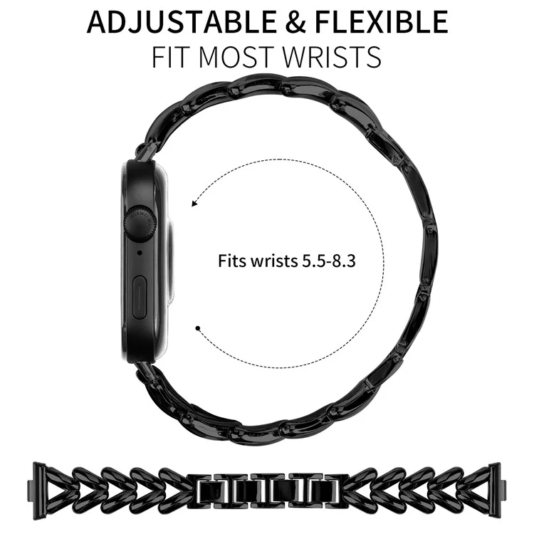 Armband aus Zinklegierung für Huawei Watch Fit 3 Twisted Metal Watch Strap Ersatz - Schwarz